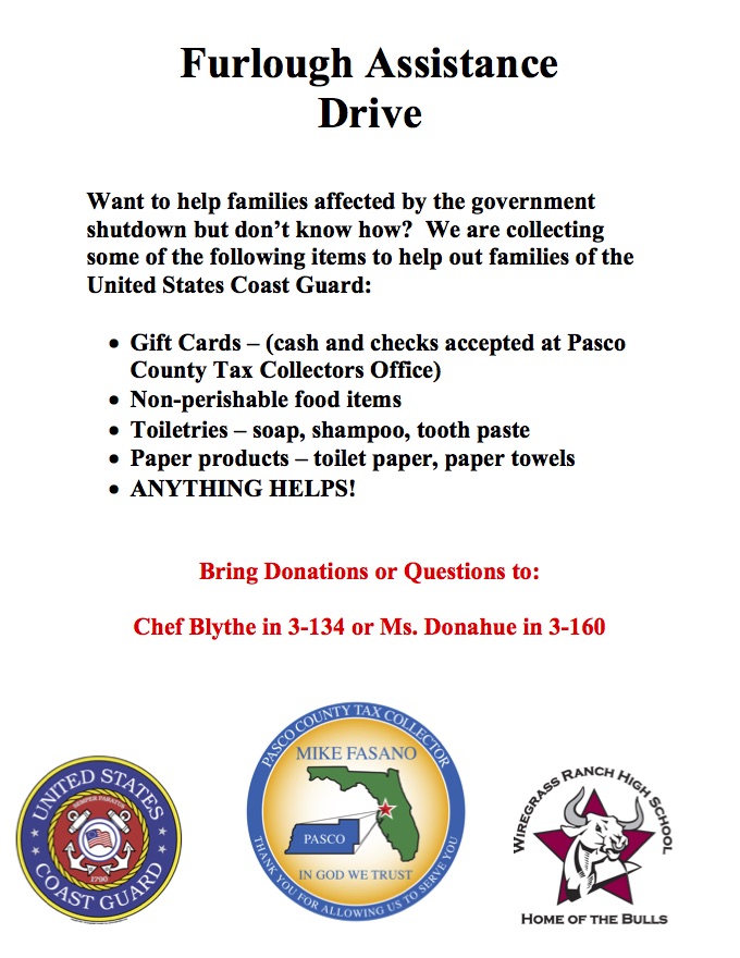 Furlough Assistance Drive Wiregrass Ranch High School